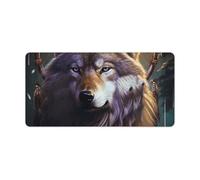 Sous-main de bureau, motif loups et attrape-rêves, tapis de souris portable, grand tapis de bureau pliable, multi-usage, tapis de bureau de travail