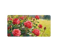 Sous-main de bureau personnalisé avec image logo ou texte - Rose Red Under The Golden Glow - Sous-main de bureau personnalisé pour bureau et installation à domicile