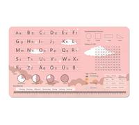 Sous-main de bureau pour enfants - Motif nuages rêveurs - Pour apprendre à l'alphabet - 70 x 40 cm - En cuir synthétique - Double face - Lavable - Résistant à l'huile et aux taches - Pour garçons