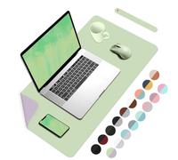 Sous-main double face imperméable pour clavier et souris, grand tapis de souris pour clavier et souris, ordinateur portable pour bureau ou maison/décoration, 60 x 35 cm, matcha + violet
