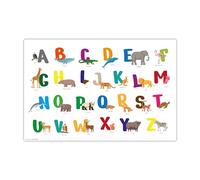 Sous-main effaçable pour enfants - ABC coloré avec animaux en français - 60 x 40 cm - en vinyle de haute qualité