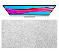 Sous-main en feutre pour bureau, Grand tapis de souris gris pour jeux vidéo, Clavier d'ordinateur complet, Protecteur d'écriture épais et antidérapant(White,100x50cm)