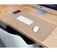 Sous-main en liège naturel doux et respectueux de l'environnement, protecteur de table de bureau, surface lisse, grand tapis de souris, tapis d'écriture antidérapant pour bureau/maison, 80 x 50 cm
