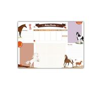 Sous-main en papier pour enfant - Ma semaine - Planning hebdomadaire avec liste de choses à faire et beaucoup d'espace pour les notes - Format DIN A2, 25 feuilles, 90 g/m² - Champ à carreaux (7 x 7 mm