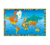 Sous-main - EXACOMPTA - Carte du monde - Planisphère coloré - Décoration de bureau - Informations géographiques