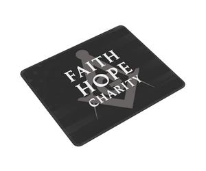 sous-Main Foi Espérance Charité Maçonnique Franc-maçon sous Main Bureau | Bureau 25x30CM Wasserdicht Tapis de Souris Esports Anti-Rutsch Tapis Bureau Jeux vidéo Ordinateur portable