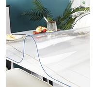 Sous-main imperméable transparent, en PVC antidérapant avec bords arrondis, protecteur de table résistant à la chaleur, pour ordinateur portable de 1 mm, 140 x 60 cm, transparent