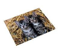 Sous-main - LAUFER - Chats dans la paille - 400 x 530 mm - Antidérapant - Lavable
