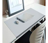Sous-main multifonction pour bureau, souris, clavier d'ordinateur portable, grand tapis de bureau avec protection de bords antidérapants, tapis d'écriture lisse, tapis de jeu 80 x 40 cm, gris