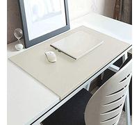 Sous-main multifonction pour bureau, souris, clavier d'ordinateur portable, grand tapis de bureau avec protection de bords antidérapants, tapis d'écriture lisse, tapis de jeu 80 x 40 cm, blanc