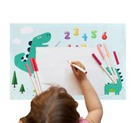 Sous-main pour enfants | Couverture de bureau à motif carte du monde de dinosaures de l'espace dessin animé | Accessoires de bureau pour enfants, tapis de protection de table résistant à l'eau pour