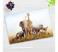 Sous-main pour enfants et adultes - Animaux en Afrique - 60 x 40 cm - En vinyle de qualité supérieure - Fabriqué en Allemagne