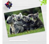 Sous-main pour enfants et adultes - Famille Koala - Accessoire Bureau, Tapis Bureau - 60 x 40 cm - En vinyle de qualité supérieure - Fabriqué en Allemagne