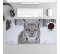 Sous-main protecteur de bureau 61 x 30,5 cm pour clavier canadien Lynx - Base en caoutchouc antidérapante - Surface lisse - Tapis de bureau pour ordinateur portable - Pour jeux à domicile et bureau
