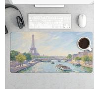 Sous-main protecteur de bureau de 61 x 30,5 cm, tour Eiffel étendue à Paris, tapis de souris avec base en caoutchouc antidérapant, surface lisse, tapis de bureau pour ordinateur portable, tapis de
