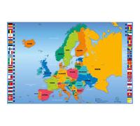 Sous-main rigide PVC carte de l'Europe - 37,5x 57,5 cm - Visuel