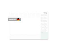 Sous-main semainier et calendrier annuel 2026 au format XXL DIN A2 pour le bureau | Papier durable, détachable en bas | Bloc-notes | Bureau à domicile | Fabriqué en Allemagne