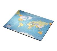 Sous main souple - ESSELTE - Carte du monde 40x53cm - Antidérapant - Toponymes en français - Fuseaux horaires