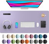 Sous-Main, Tapis De Bureau En Cuir Pu, Tapis De Souris, Protection De Bureau Antidérapante, Bloc-Notes De Bureau Étanche Pour Le Bureau Et La Maison (91 Cm X 43 Cm, Lavande)