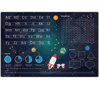 Sous-mains pour enfants - Sous-mains d'apprentissage en optique spatiale ABC, 1x1, horloge - 60x40 cm - en vinyle - garçons & filles - Fabriqué en Allemagne