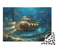 sous Marin sous Marin Puzzle 1000 Pièces Papier pour Adultes Exploration des Ruines Océaniques Jeu de Puzzle 1000 Pièces Décor Maison Cadeau 52x38cm/1000pcs