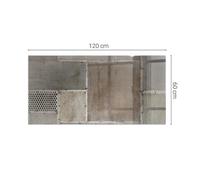 Sous-Plaque Verre Cheminée Motif de Tôle Perforée Beige Carrée Rectangulaire