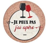 Sous plat j'ai apéro rond magnétique en liège MARRON G
