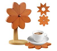 Sous-Plats En Bois | Set Résistant À La Chaleur Antidérapant Naturel | Dessous De Plat Moulin À Vent Pour Casseroles Et Poêles Chaudes,Pour Décoration Maison Comptoir Bar Tasse À Café Casseroles Poêle