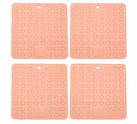Sous-Plats Multifonctions Ouvre-Bocal Égouttoir 17,8cm(pink) | Résiste de -50°C à 230°C, protège tables et comptoirs, texture anti-glisse, gris vert