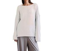 sous Pull Col Roulé Femme Pull Leger Femme Hollow Out Knitted Shirt Spring Summer New Women S Thin Edition Roundneck Trumpet Sleeve Knitted T Shirt Leger Chic Haut Chic Et White S