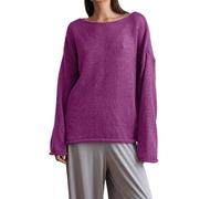 sous Pull Col Roulé Femme Pull Leger Femme Hollow Out Knitted Shirt Spring Summer New Women S Thin Edition Roundneck Trumpet Sleeve Knitted T Shirt Leger Chic Haut Chic Et Purple S