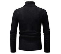 sous Pull Col Roulé Homme Coton Pull Manches Longues, Pullover en Maille Fine De Coton Ras du Cou Anti-Boulochage en Polaire Douce Coupe Slim Pulls Casual Basic Sweater Accueil Mi Saison