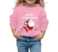sous Pull Enfant, Pull Noel Drole Sweat-Shirt à Col Rond Imprimé NoëL pour Enfants (1-14 Ans) pour FêTes Rassemblements Quotidien Sorties CéLéBrations