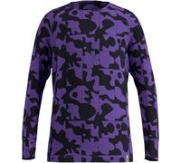 Odlo - Première couche technique - BL Top Crew Neck LS Active Warm Patterned Kids Afterparty - Taille Enfant 116 cm - Violet Violet 116 cm