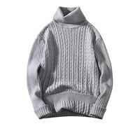 sous Pull Homme Col Montant Pull Hiver Chaud, Pullover Coupe Slim Pulls en Maille Fine sous-Vêtements À Col Roulé en Coton Décontracté Sweater De Base pour Men Accueil Mi Saison