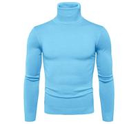 sous Pull Homme Col Montant Pull Laine, Pullover en Tricote Manches Longues Pulls en Laine Légère Mélangé Sweater Camionneur Chaud Slim Fit Basique Activités Mi Saison
