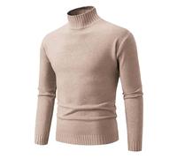 sous Pull Homme Col Roulé Pull Hiver Chaud Laine, Chaud Coupe Slim Pullover Doublure Polaire en Peluche Coton Décontracté À Manches Longues en Maille Fine Haut Accueil Hiver