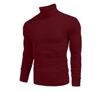 sous Pull Homme Col Roulé Pull Laine Hommes Hiver, Pullover Coupe Slim Pulls en Maille Fine sous-Vêtements À Col Roulé en Coton Décontracté Sweater De Base pour Men Quotidien Mi Saison