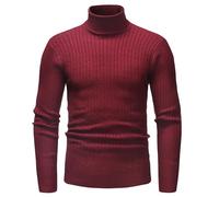 sous Pull Homme Col Roulé Pull Marque, Pullover en Tricote Manches Longues Pulls en Laine Légère Mélangé Sweater Camionneur Chaud Slim Fit Basique Accueil Hiver