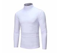 sous Pull Homme Manches Longues Leger Pas Cher Chaud Coupe Slim Col Roulé Tee Shirt Pullover Basic Top sous-Vêtements Automne Hiver Hauts Taile M à 2XL