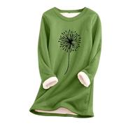 sous Pull Thermique Femme Ski Maillot Longue Manches Thermique, sous Pull Hiver DéContracté Et Confortable Maison Chic Et éLéGant ÉLastique Et Respirant Imprimé Pissenlit