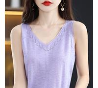 Sous Pull Thermique Femme,Sous-Vêtement Amincissant Pour Femme Lavande Jacquard Laine Sous-Vêtement Corset Chaud Élégant Débardeur En Tricot Creux Sans Couture Sous-Vêtement Thermique Camisole