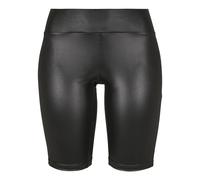 Urban Classics - Short cycliste femme - Imitation cuir, longueur genoux - Noir S