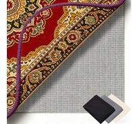 sous-Tapis Antidérapant 110 x 122 cm Réutilisable et sans Odeur, Découpable, Lavable, Taille Personnalisable, Antidérapant Tapis Stopper pour Tous Types de Sols, Gris Brun