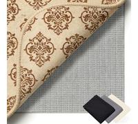 sous-Tapis Antidérapant 125 x 270 cm Réutilisable et sans Odeur, Découpable, Lavable, Taille Personnalisable, Tapis en Caoutchouc Antidérapant pour Tous Types de Sols, Gris Brun