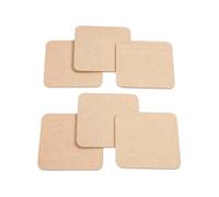 sous-verre carré 6 pièces de 10 cm de bois clair