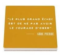 Sous Verre Céramique (1 unité) - Fabulous - Abbe Pierre Echec Courage Citation (100 x 100 mm) G