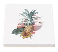 Sous Verre Céramique (1 unité) - Fabulous - Ananas et Fleurs Tropicales (100 x 100 mm) G