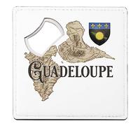sous Verre Décapsuleur - Guadeloupe 971 Département Ile Carte Ancienne Rare - 1 unité (92 x 92 mm)