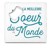 sous Verre Décapsuleur - La Meilleure Soeur du Monde Famille Idée Cadeau - 1 unité (92 x 92 mm)